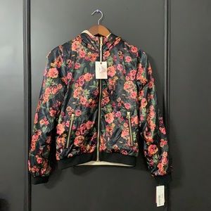 New Jessica Simpson Youth Girls Floral Design Jacket w/ Faux Fur Size 14/16